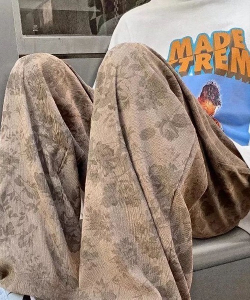 WARAIJOGO(ワライジョウゴ)の「フラワーパターンハイウエストパンツ(NEZ)(その他パンツ・メンズ・グレー/カーキ・XX-LARGE)」の4枚目の写真