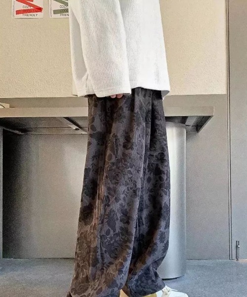 WARAIJOGO(ワライジョウゴ)の「フラワーパターンハイウエストパンツ(NEZ)(その他パンツ・メンズ・グレー/カーキ・XX-LARGE)」の5枚目の写真