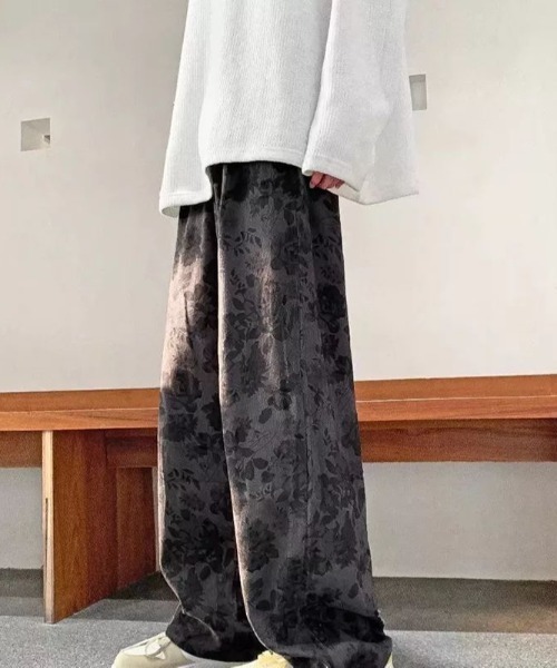 WARAIJOGO(ワライジョウゴ)の「フラワーパターンハイウエストパンツ(NEZ)(その他パンツ・メンズ・グレー/カーキ・XX-LARGE)」の6枚目の写真