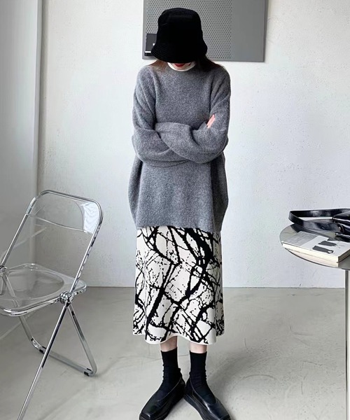 AsRiRe(アスリレイ)の「【AsRiRe】総柄ニットスカ-ト(スカート・レディース・ホワイト/ベージュ・M)」の18枚目の写真