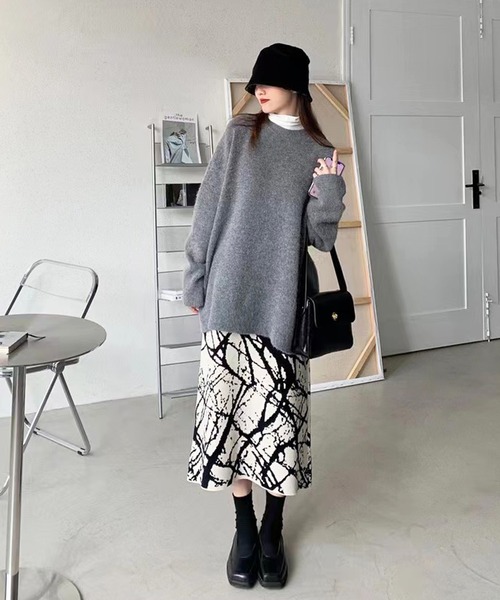 AsRiRe(アスリレイ)の「【AsRiRe】総柄ニットスカ-ト(スカート・レディース・ホワイト/ベージュ・M)」の16枚目の写真