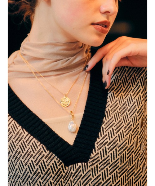 AMERICAN HOLIC(アメリカンホリック)の「Vネックジャガードニットベスト(ベスト・レディース・ブラック/テラコッタ・M/L)」の19枚目の写真