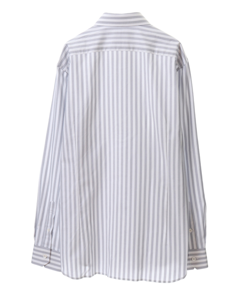 MEN'S MELROSE(メンズメルローズ)の「HITOYOSHI Wネーム グレイッシュドビーワイドカラーシャツ(シャツ/ブラウス・メンズ・ブルー系その他/シルバー/ストライプ・2/4/5/3)」の5枚目の写真
