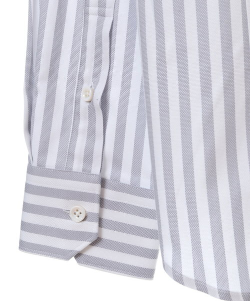 MEN'S MELROSE(メンズメルローズ)の「HITOYOSHI Wネーム グレイッシュドビーワイドカラーシャツ(シャツ/ブラウス・メンズ・ブルー系その他/シルバー/ストライプ・2/4/5/3)」の10枚目の写真