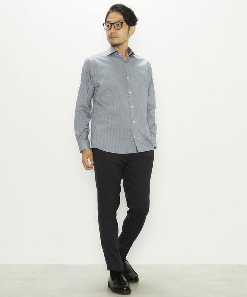 MEN'S MELROSE(メンズメルローズ)の「HITOYOSHI Wネーム グレイッシュドビーワイドカラーシャツ(シャツ/ブラウス・メンズ・ブルー系その他/シルバー/ストライプ・2/4/5/3)」の14枚目の写真