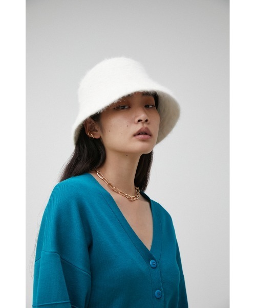 AZUL by moussy(アズールバイマウジー)の「SHAGGY BUCKET HAT/シャギーバケットハット(キャップ・レディース・ブラック/アイボリー・FREE)」の11枚目の写真