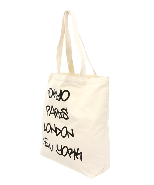 WEGO（ウィゴー）の「WEGO/タギングプリントトートバッグ（トートバッグ・メンズ・ホワイト・FREE）」の3枚目の写真