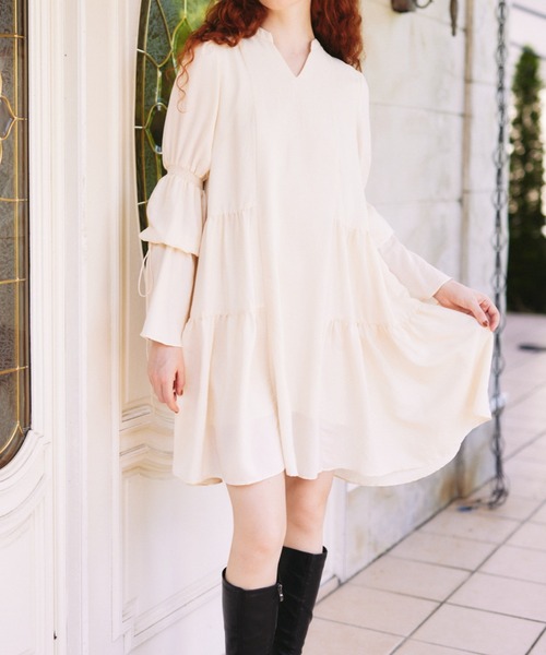 idem（イデム）の「candy sleeve tiered onepiece/キャンディ