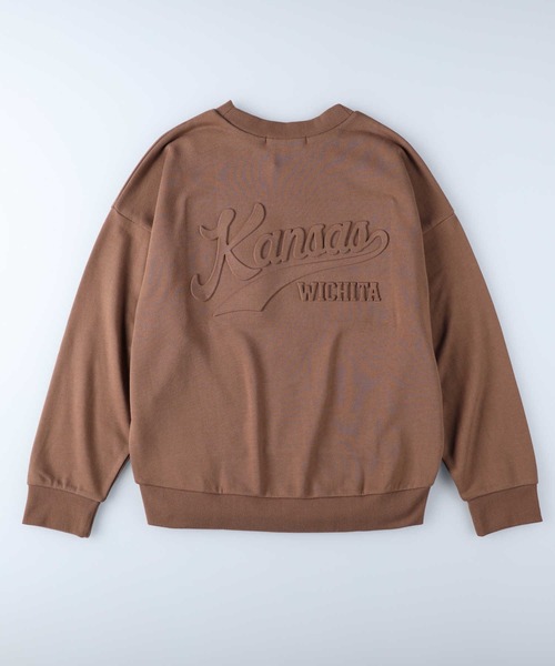 HONEYSUCKLE ROSE（ハニーサックルローズ）の「【HONEYSUCKLE ROSE】カレッジロゴクルースウェット（スウェット・レディース・ブラウン/レッド/ダークグレー/キナリ・M/L）」の14枚目の写真