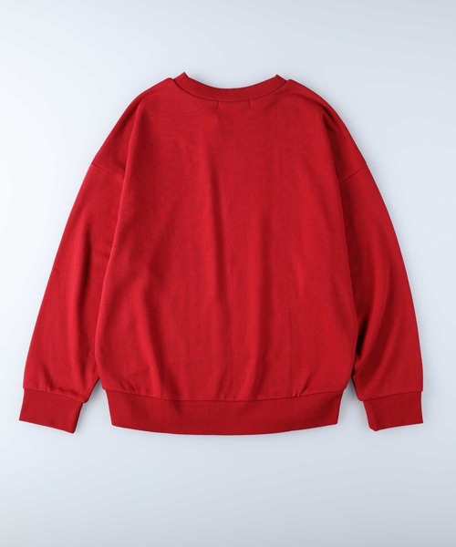 HONEYSUCKLE ROSE（ハニーサックルローズ）の「【HONEYSUCKLE ROSE】カレッジロゴクルースウェット（スウェット・レディース・ブラウン/レッド/ダークグレー/キナリ・M/L）」の11枚目の写真