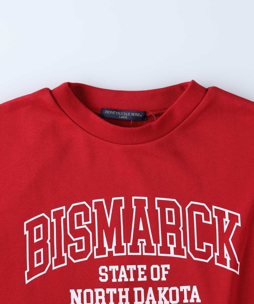 HONEYSUCKLE ROSE（ハニーサックルローズ）の「【HONEYSUCKLE ROSE】カレッジロゴクルースウェット（スウェット・レディース・ブラウン/レッド/ダークグレー/キナリ・M/L）」の9枚目の写真