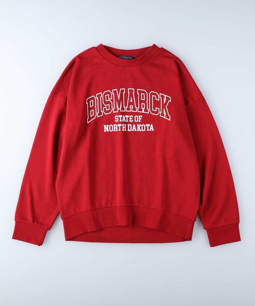 HONEYSUCKLE ROSE（ハニーサックルローズ）の「【HONEYSUCKLE ROSE】カレッジロゴクルースウェット（スウェット・レディース・ブラウン/レッド/ダークグレー/キナリ・M/L）」の10枚目の写真