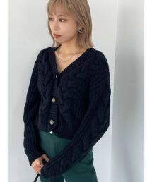 EMODA | ショートケーブルニットカーディガン(カーディガン/ボレロ)