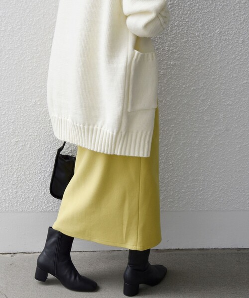 SHIPS any（シップス エニィ）の「SHIPS any: ジャージメルトン フロントボタン ストレート スカート◇（スカート・レディース・ブラック/ベージュ/イエロー・38/36）」の17枚目の写真
