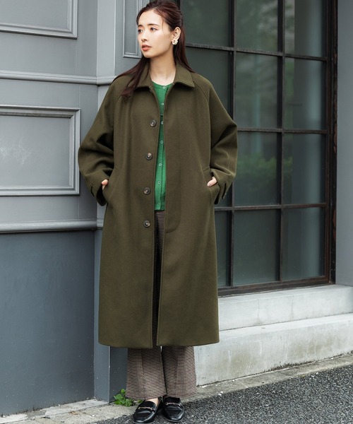 coca(coca)(コカ)の「ステンカラーコート(ダウンジャケット/コート・レディース・カーキ/チャコール・M/L)」の2枚目の写真