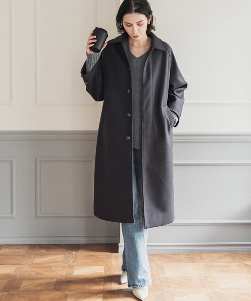 coca(coca)(コカ)の「ステンカラーコート(ダウンジャケット/コート・レディース・カーキ/チャコール・M/L)」の1枚目の写真