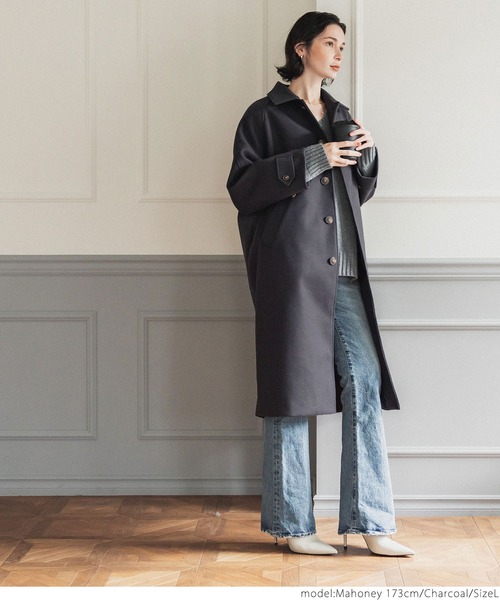 coca(coca)(コカ)の「ステンカラーコート(ダウンジャケット/コート・レディース・カーキ/チャコール・M/L)」の7枚目の写真