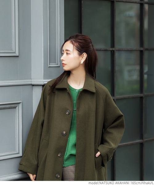 coca(coca)(コカ)の「ステンカラーコート(ダウンジャケット/コート・レディース・カーキ/チャコール・M/L)」の14枚目の写真