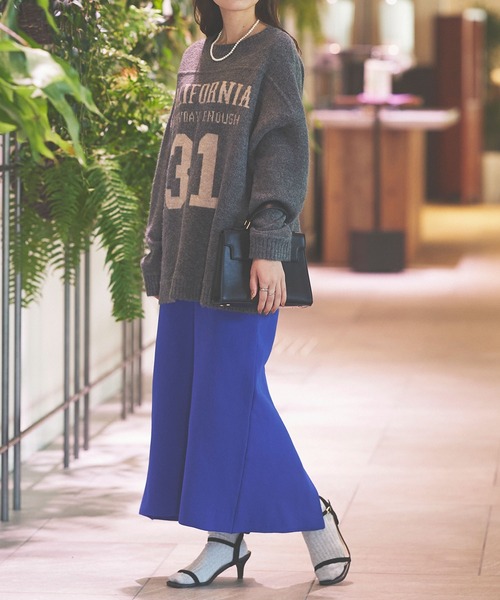 KOBE LETTUCE（コウベレタス）の「ジャガードロゴニットトップス（ニット/セーター・レディース・ベージュ系/グレー系/ネイビー・FREE）」の8枚目の写真