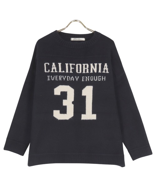 KOBE LETTUCE（コウベレタス）の「ジャガードロゴニットトップス（ニット/セーター・レディース・ベージュ系/グレー系/ネイビー・FREE）」の9枚目の写真