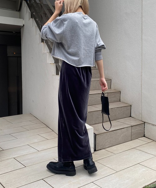 CAPRICIEUX LE'MAGE（カプリシューレマージュ）の「ベロアフィットスカート（スカート・レディース・ブラウン/ベージュ/チャコールグレー・FREE）」の12枚目の写真