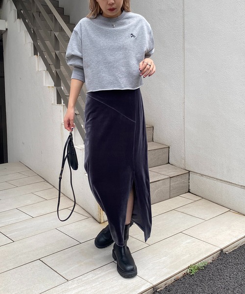 CAPRICIEUX LE'MAGE（カプリシューレマージュ）の「ベロアフィットスカート（スカート・レディース・ブラウン/ベージュ/チャコールグレー・FREE）」の13枚目の写真