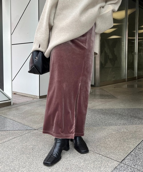 CAPRICIEUX LE'MAGE（カプリシューレマージュ）の「ベロアフィットスカート（スカート・レディース・ブラウン/ベージュ/チャコールグレー・FREE）」の15枚目の写真