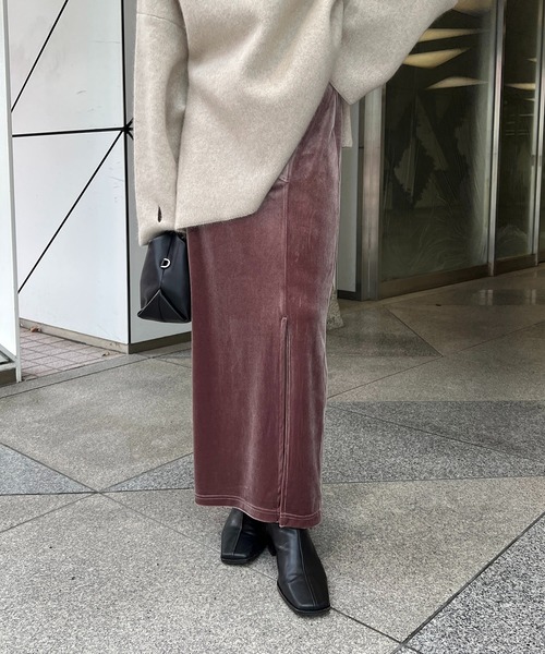 CAPRICIEUX LE'MAGE（カプリシューレマージュ）の「ベロアフィットスカート（スカート・レディース・ブラウン/ベージュ/チャコールグレー・FREE）」の16枚目の写真
