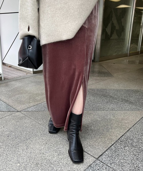 CAPRICIEUX LE'MAGE（カプリシューレマージュ）の「ベロアフィットスカート（スカート・レディース・ブラウン/ベージュ/チャコールグレー・FREE）」の18枚目の写真