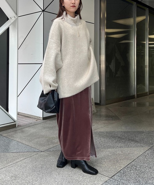 CAPRICIEUX LE'MAGE（カプリシューレマージュ）の「ベロアフィットスカート（スカート・レディース・ブラウン/ベージュ/チャコールグレー・FREE）」の19枚目の写真