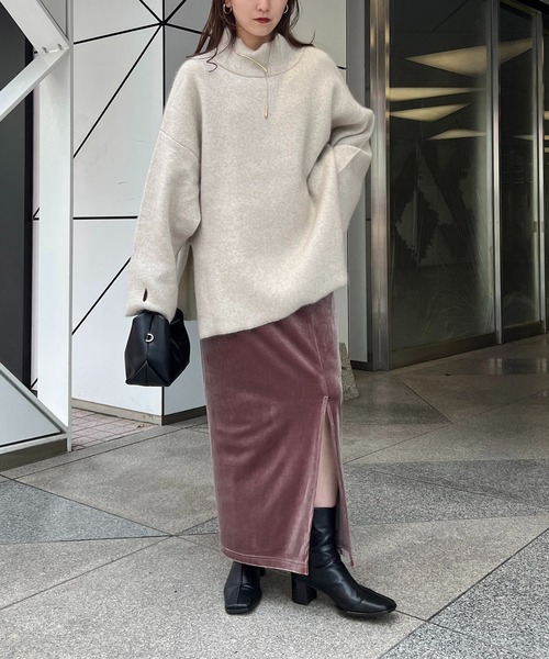 CAPRICIEUX LE'MAGE（カプリシューレマージュ）の「ベロアフィットスカート（スカート・レディース・ブラウン/ベージュ/チャコールグレー・FREE）」の20枚目の写真