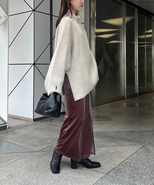 CAPRICIEUX LE'MAGE（カプリシューレマージュ）の「ベロアフィットスカート（スカート・レディース・ブラウン/ベージュ/チャコールグレー・FREE）」の21枚目の写真