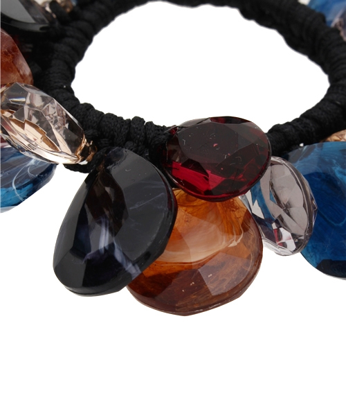 チャイハネ（チャイハネ）の「【チャイハネ】しずくビーズヘアゴム（ヘアゴム・レディース・ブラック/グリーン/パープル/ホワイト/アクア・FREE）」の6枚目の写真