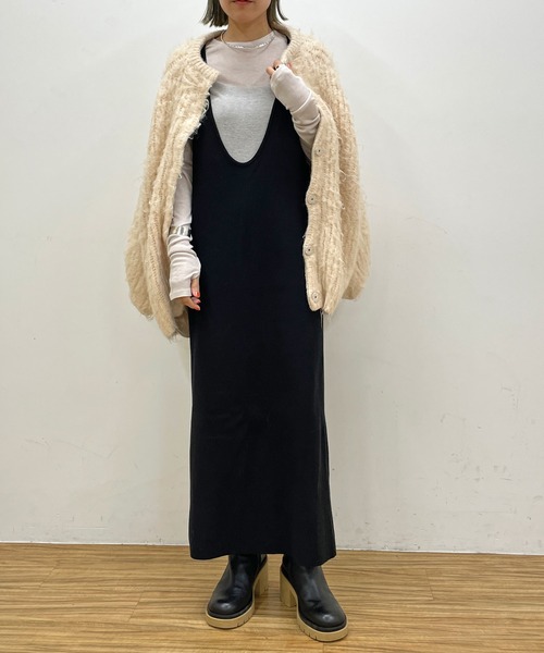 Omekashi（オメカシ）の「リブニットジャンパースカート（ジャンパースカート・レディース・ブラック/チャコールグレー・36/38）」の5枚目の写真