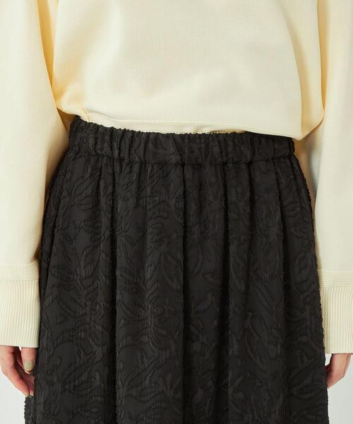 green label relaxing（グリーンレーベルリラクシング）の「カット ジャカード ティアード スカート（スカート・レディース・ホワイト/ブラック/ライム・FREE）」の9枚目の写真