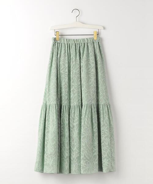 green label relaxing（グリーンレーベルリラクシング）の「カット ジャカード ティアード スカート（スカート・レディース・ホワイト/ブラック/ライム・FREE）」の17枚目の写真