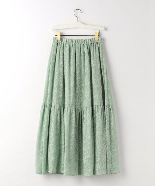 green label relaxing（グリーンレーベルリラクシング）の「カット ジャカード ティアード スカート（スカート・レディース・ホワイト/ブラック/ライム・FREE）」の18枚目の写真