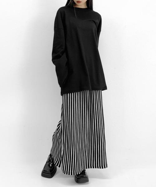 LVEU.(ラブユ.)の「Over silhouette long sleeve tee / オーバーシルエットロングスリーブTシャツ(Tシャツ/カットソー・レディース・ブラック/カーキ/ホワイト/ダークグレー・FREE)」の13枚目の写真