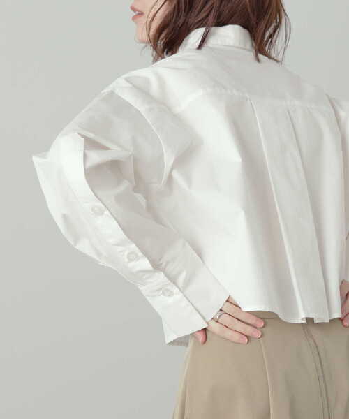 N.（N. Natural Beauty Basic）（エヌエヌナチュラルビューティーベーシック）の「◆ロングポイントショートシャツ（シャツ/ブラウス・レディース・ストライプ/オフホワイト・MEDIUM）」の14枚目の写真