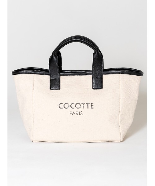 Soir,5 COCOTTE PARIS（ソワールイブニングココットパリ）の「Canvas tote bag Msize（ハンドバッグ・レディース・ホワイト/ブラック/キャメル・MEDIUM）」の9枚目の写真