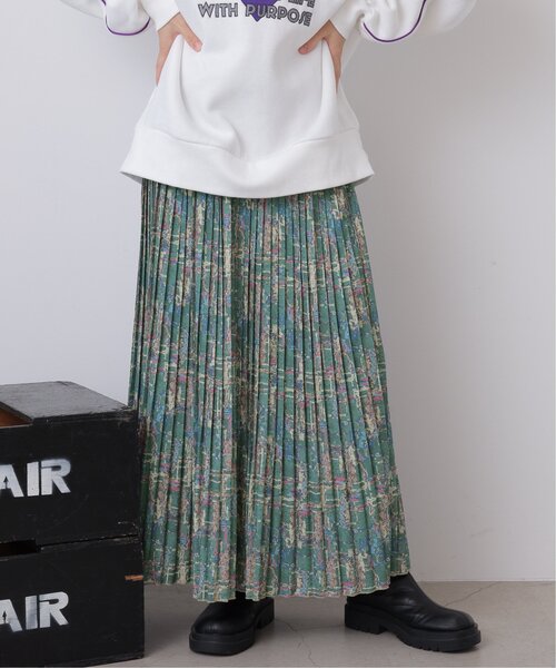 DOUBLE NAME（ダブルネーム）の「オリジナルドローイングプリント消しプリーツスカート（スカート・レディース・キナリ/ネイビー/グリーン・FREE）」の3枚目の写真