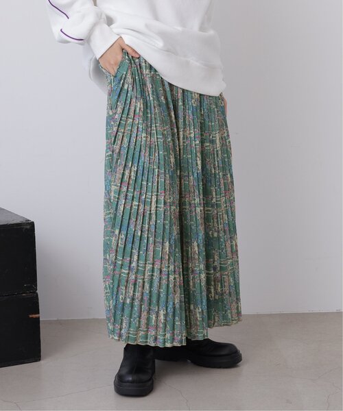 DOUBLE NAME（ダブルネーム）の「オリジナルドローイングプリント消しプリーツスカート（スカート・レディース・キナリ/ネイビー/グリーン・FREE）」の10枚目の写真
