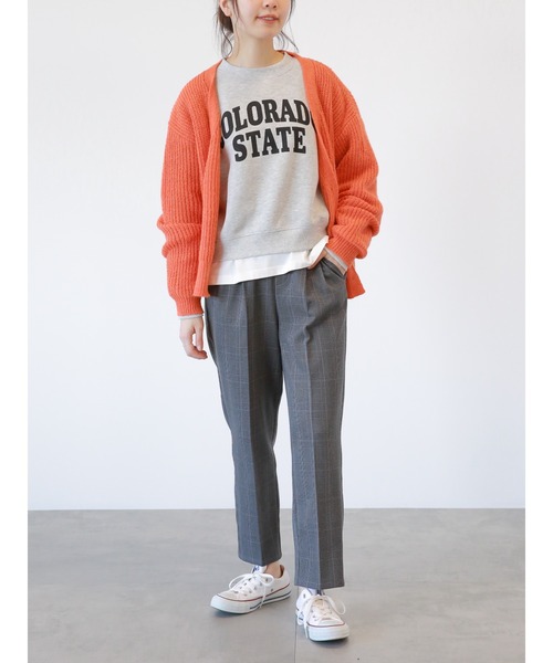 Samansa Mos2 blue(サマンサモスモスブルー)の「片畦ニットカーディガン(カーディガン/ボレロ・レディース・オレンジ/キナリ/グリーン/シルバーグレー/ブルー/ライトベージュ・フリ-)」の20枚目の写真