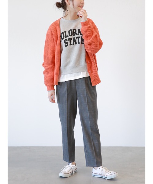 Samansa Mos2 blue(サマンサモスモスブルー)の「片畦ニットカーディガン(カーディガン/ボレロ・レディース・オレンジ/キナリ/グリーン/シルバーグレー/ブルー/ライトベージュ・フリ-)」の22枚目の写真