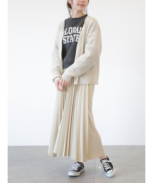 Samansa Mos2 blue(サマンサモスモスブルー)の「片畦ニットカーディガン(カーディガン/ボレロ・レディース・オレンジ/キナリ/グリーン/シルバーグレー/ブルー/ライトベージュ・フリ-)」の10枚目の写真