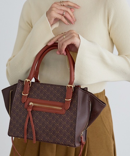 KOBE LETTUCE(コウベレタス)の「ジップデザインスクエアショルダーバッグ(ショルダーバッグ・レディース・ベージュ/ブラック/ブラウン系その他/チャコールグレー・FREE)」の14枚目の写真