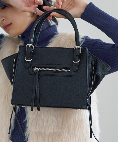 KOBE LETTUCE(コウベレタス)の「ジップデザインスクエアショルダーバッグ(ショルダーバッグ・レディース・ベージュ/ブラック/ブラウン系その他/チャコールグレー・FREE)」の9枚目の写真