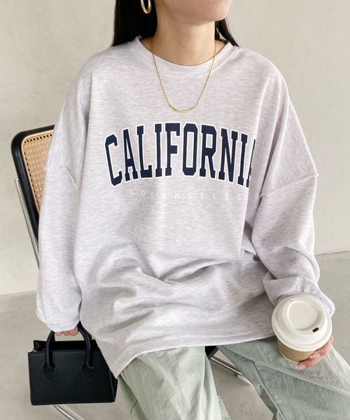 MYMOOD.(マイムード)の「カレッジロゴ ビッグプルオーバー(Tシャツ/カットソー・レディース・チャコールグレー/グレー系その他/ブラック/ライトグレー・FREE)」の4枚目の写真