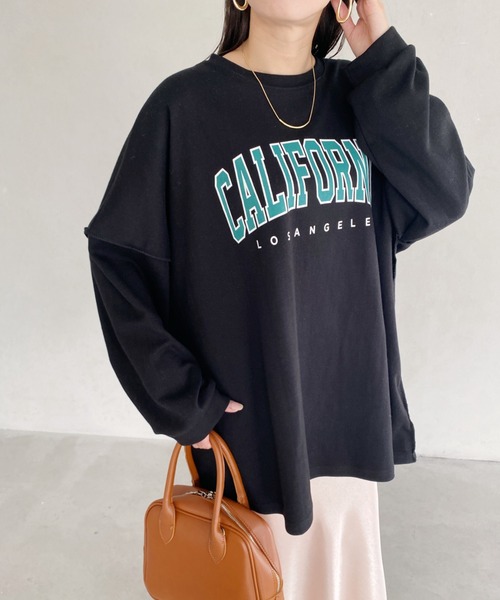 MYMOOD.(マイムード)の「カレッジロゴ ビッグプルオーバー(Tシャツ/カットソー・レディース・チャコールグレー/グレー系その他/ブラック/ライトグレー・FREE)」の18枚目の写真