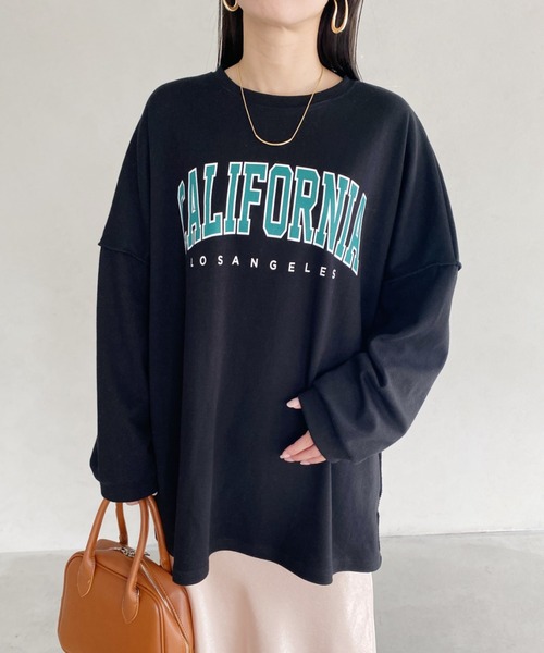 MYMOOD.(マイムード)の「カレッジロゴ ビッグプルオーバー(Tシャツ/カットソー・レディース・チャコールグレー/グレー系その他/ブラック/ライトグレー・FREE)」の11枚目の写真